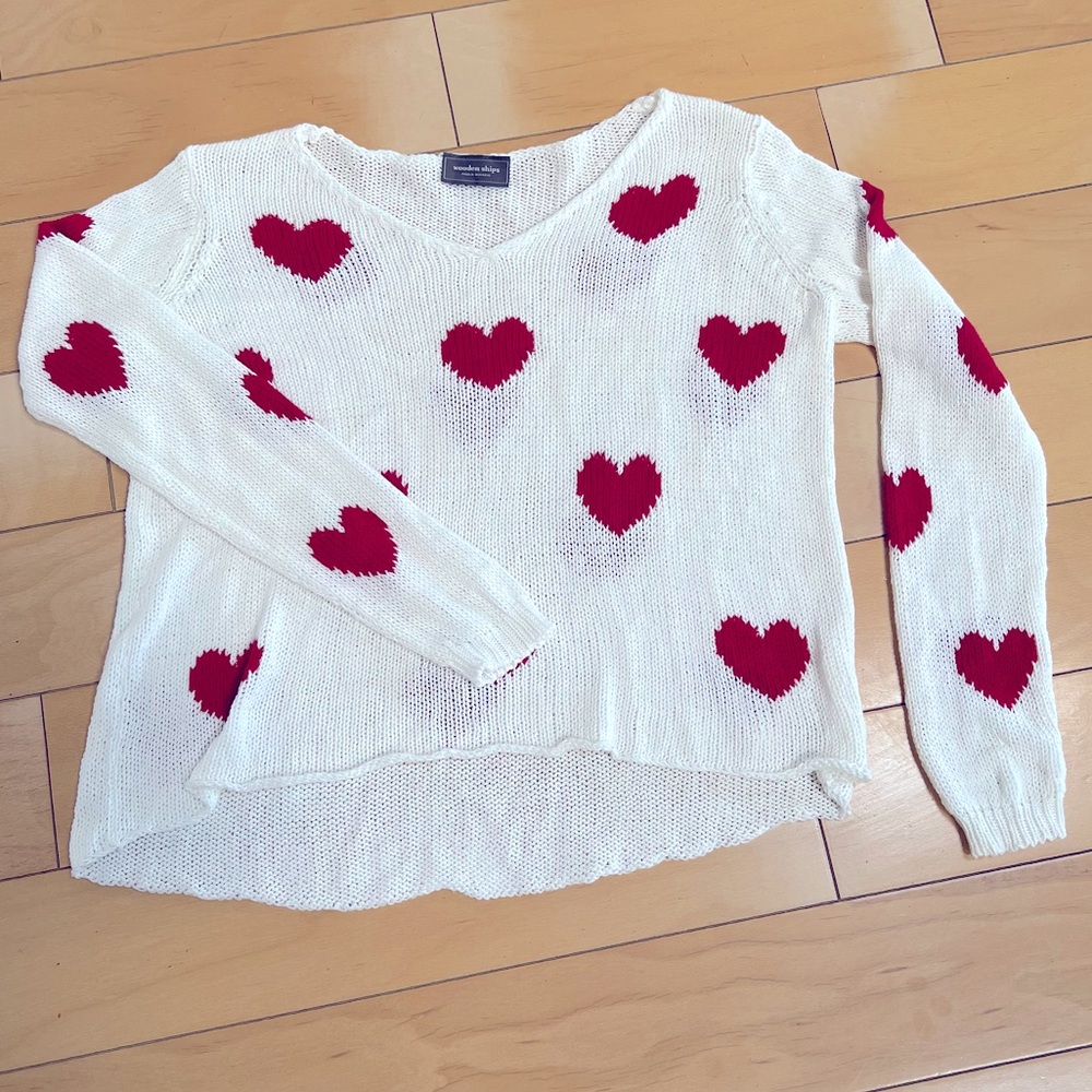 Wooden Ships Paula Buendia Heart Sweater size M/L